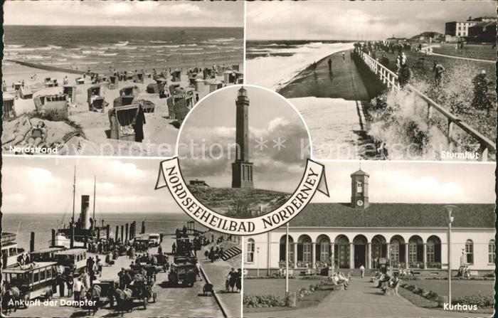Norderney Nordseebad Nordstrand Sturmflut Dampferankunft Kurhaus
