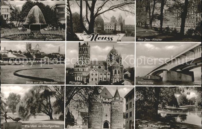 Neuss Drususplatz Herz Jesu Kloster Rennbahn Muenster Rheinbruecke Eierdieb im S