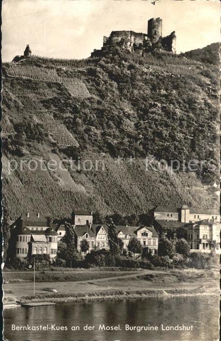 BERNKASTEL-KUES Berncastel Rheinland-Pfalz Moselpartie Burgruine Landshut