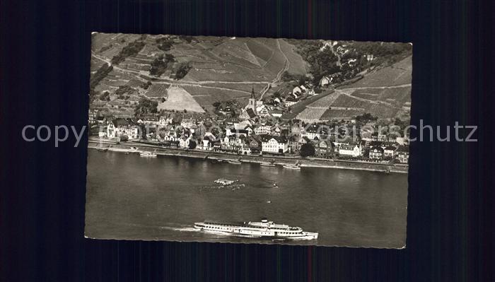 Assmannshausen Totalansicht Rheindampfer