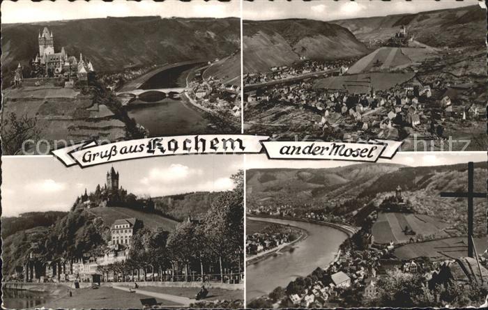 Cochem Mosel Burg Totalansicht Moselpartie