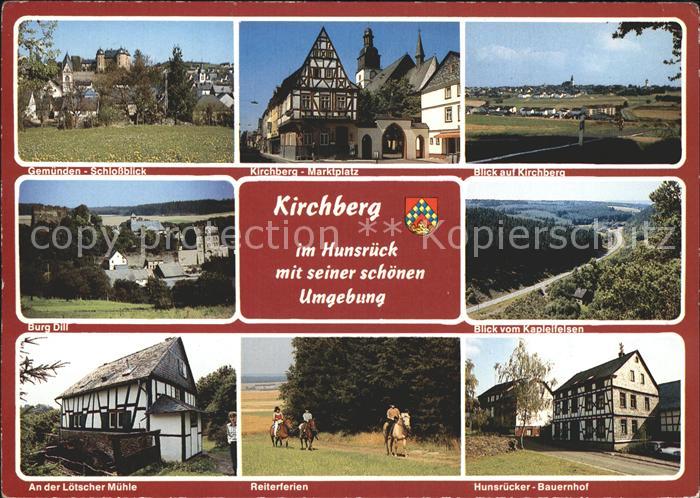 Kirchberg Hunsrueck Gemuenden Schloss Marktplatz Panorama Burg Dill Kapleifelsen