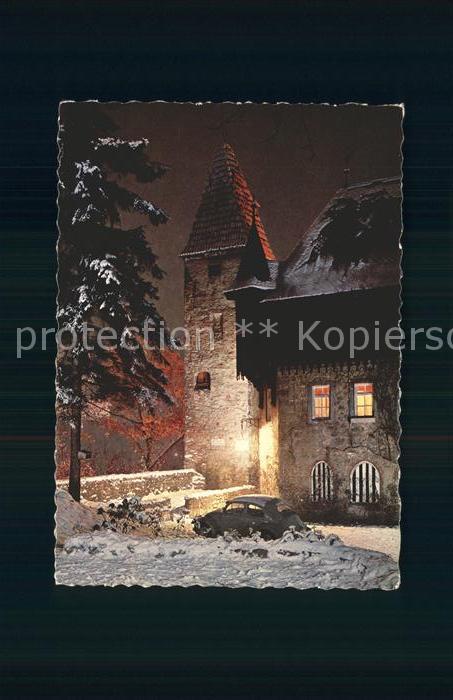 Kempten Allgaeu An der Burghalde bei Nacht