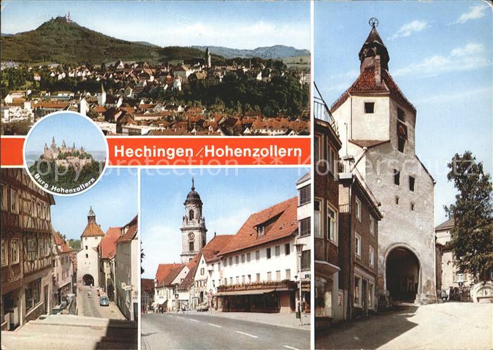 Hechingen Stadtblick Burg Hohenzollern Strassenpartie Kirche Stadttor