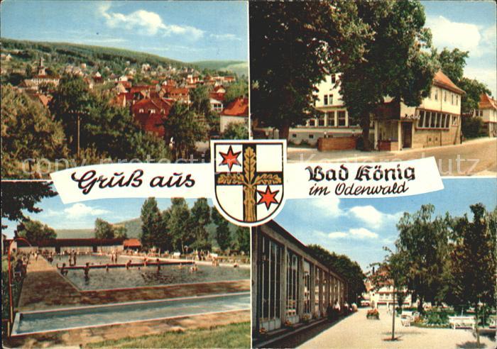 Bad Koenig Odenwald Teilansicht Dorfpartie Schwimmbad Kuranlagen