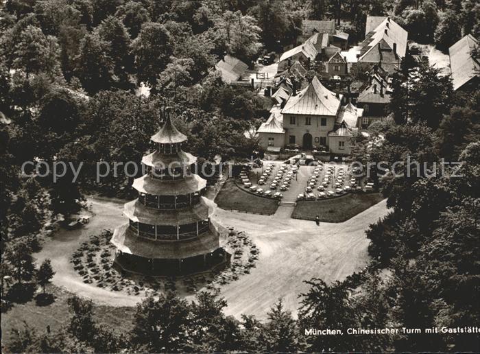 Muenchen Bayern Chinesischer Turm mit Gaststaette
