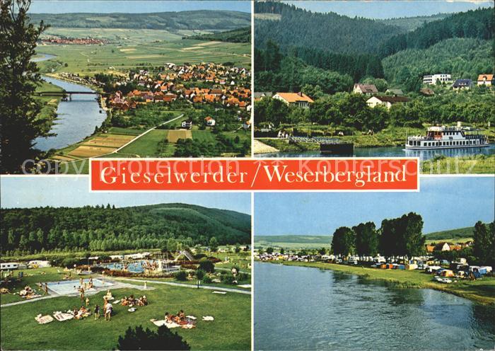 Gieselwerder Totalansicht Weserbergland Schwimmbad Oberweserpartie