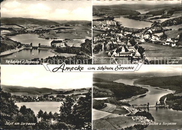 Amecke Vorbecken am Sorpesee Fliegeraufnahme Seeblick Zeltplaetze