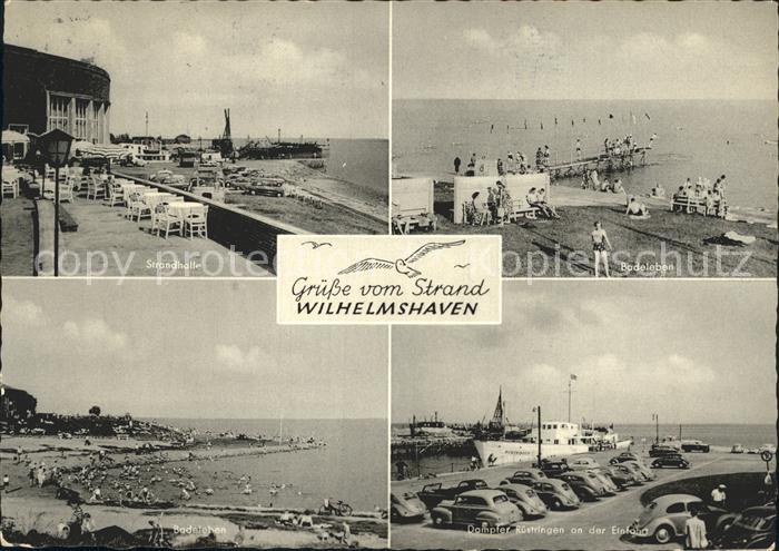 Wilhelmshaven  CITY Strandhalle Badeleben Dampfer Ruestringen an der Pier