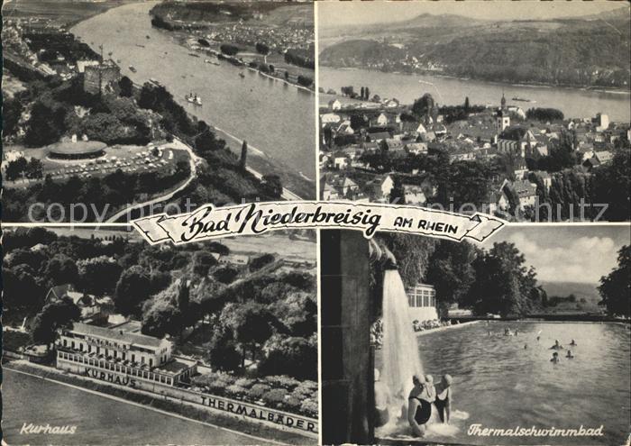 Bad Niederbreisig Fliegeraufnahme Rheinpartie Kurhaus Thermalschwimmbad