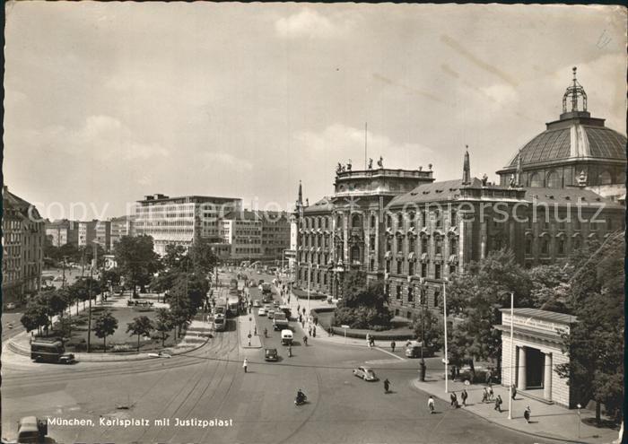 Muenchen Bayern Karlsplatz mit Justizpalast