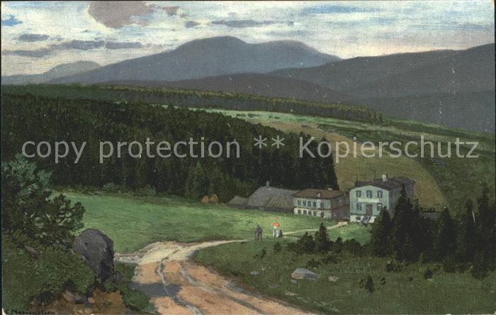 Schlesische Baude Kuenstlerkarte Morgenstern