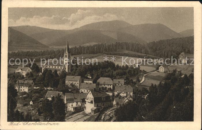 Bad Charlottenbrunn Ortsansicht mit Kirche Berge