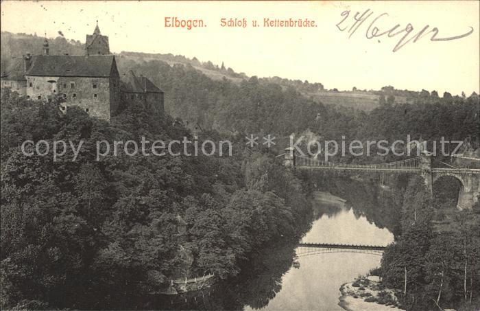 Elbogen Loket Schloss und Kettenbruecke