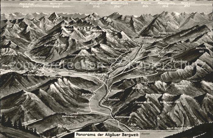 Sonthofen Oberallgaeu Panorama der Allgaeuer Bergwelt