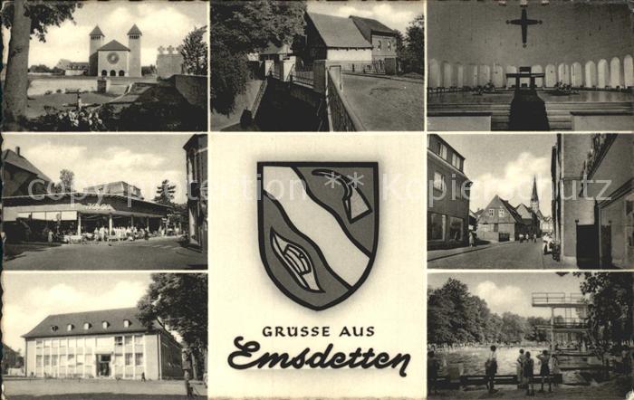Emsdetten Teilansichten Kirche Freibad Wappen