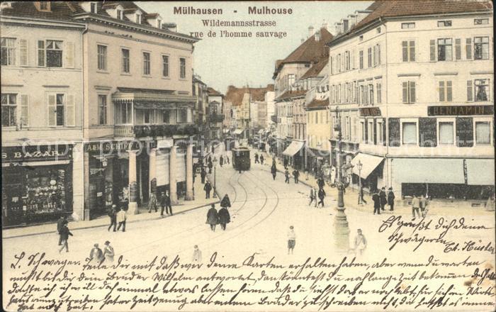 Muelhausen Elsass Wildemannstrasse Rue de l Homme sauvage