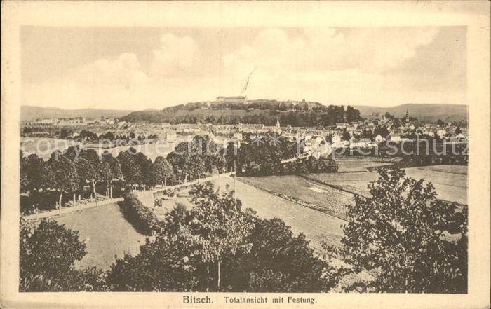 Bitsch Lothringen Totalansicht mit Festung