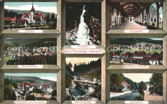 Bad Flinsberg Swieradow Zdroj Kurhaus Wasserfall Wandelhalle Bahnhof Ludwigsbad