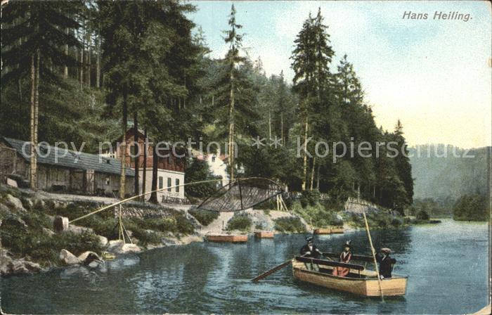 Karlsbad Eger Cafe Restaurant am Hans Heiling Felsen Boot