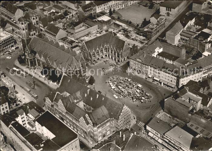 BRAUNSCHWEIG  CITY Traditionsinsel Altstadtmarkt Fliegeraufnahme