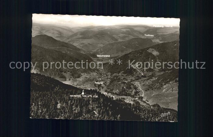 Todtmoos Schwarzwald BW Blick ueber den Hochkopf auf Praeg ins Wiesental Flieger