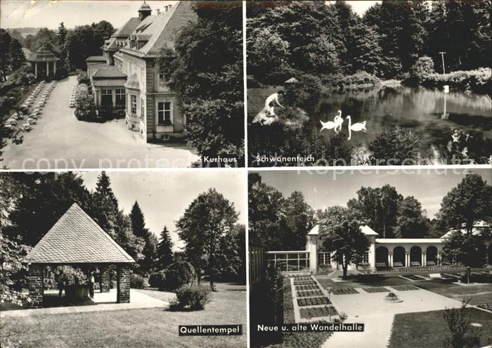 Bad Steben Kurhaus Schwanenteich Quellentempel Neue und alte Wandelhalle