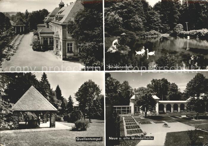 Bad Steben Kurhaus Schwanenteich Quellentempel Neue und alte Wandelhalle