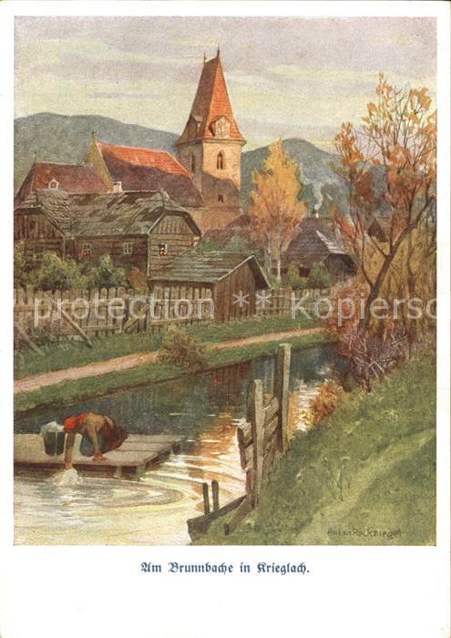 Krieglach Steiermark Am Brunnbache Kuenstlerkarte