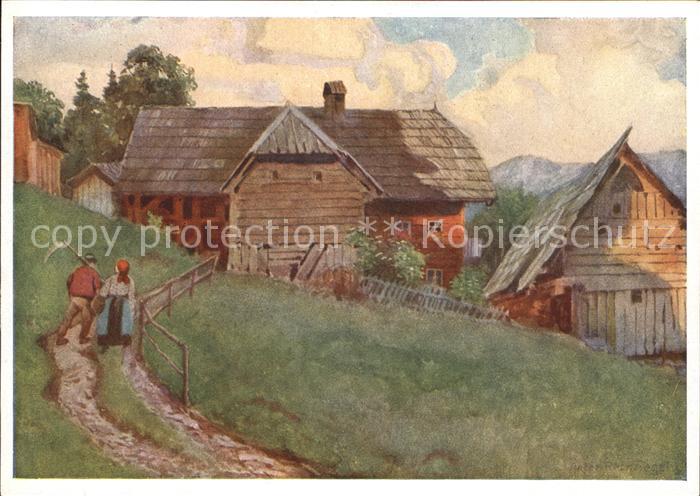 Krieglach Steiermark Bauerngehoeft Kuenstlerkarte