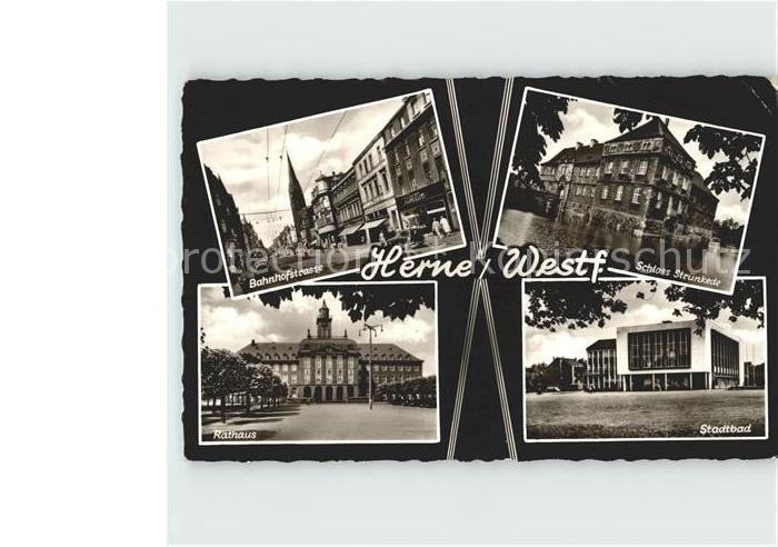 Herne Westfalen Bahnhofstrasse Schloss Struenkede Rathaus Stadtbad