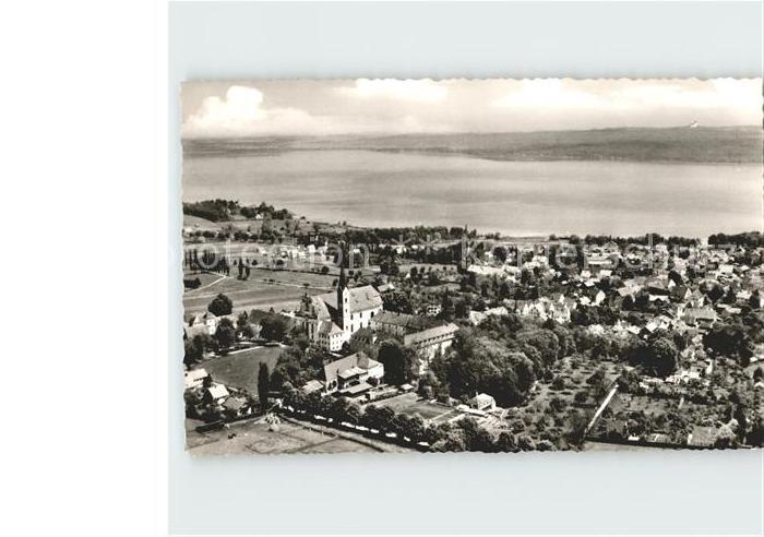 Diessen Ammersee gegen Herrschinger Bucht aus der Vogelschau