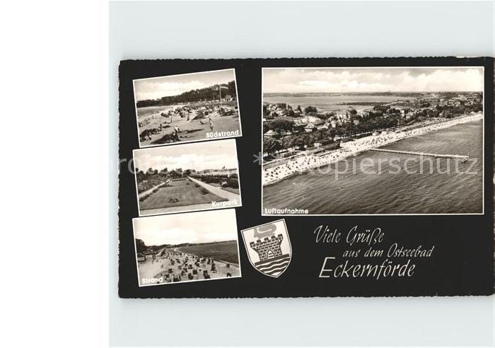 ECKERNFoeRDE Ostseebad Suedstrand Kurpark Strand Fliegeraufnahme
