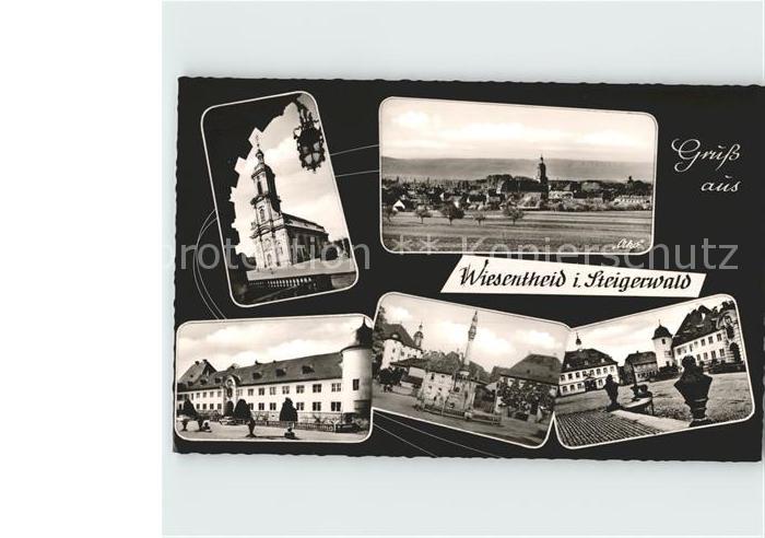 Wiesentheid Gesamtansicht Kirche Platz Saeule