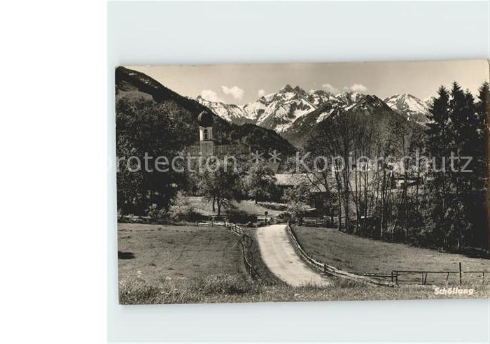 Schoellang Teilansicht Kirche Alpenblick