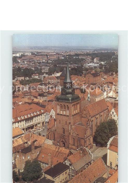 Guestrow Mecklenburg Vorpommern Stadt und Pfarrkiche St Marien Fliegeraufnahme