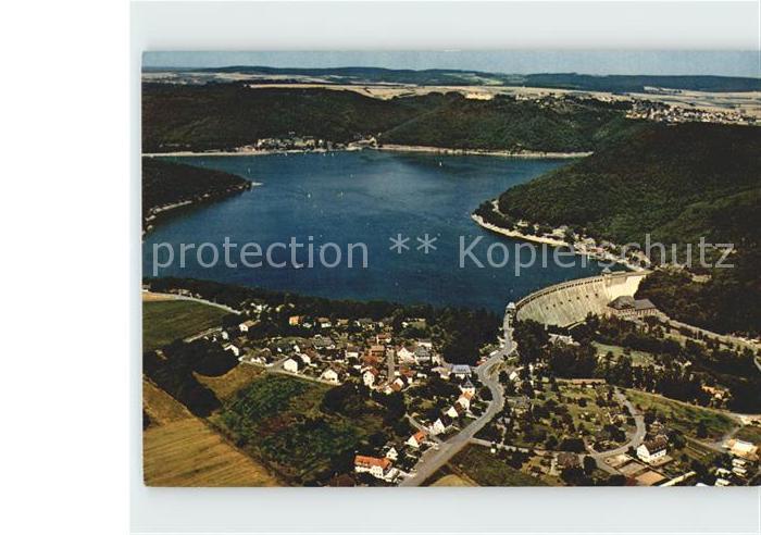 Waldeck Edersee Edertalsperre Sperrmauer Schloss Fliegeraufnahme