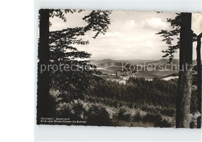 Warstein Panorama Blick vom Stimm Stamm ins Ruhrtal