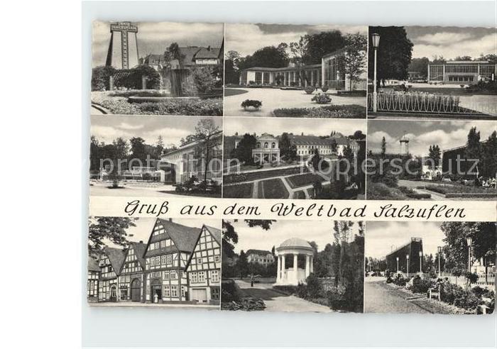 Bad Salzuflen Teilansichten Weltbad Kurhaus Kurpark Pavillon Fachwerkhaeuser