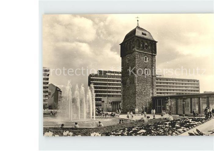 Karl-Marx-Stadt CHEMNITZ Roter Turm Springbrunnen