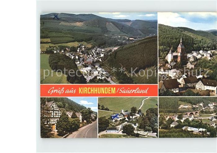 Kirchhundem Teilansichten Kirche Bettinghof Panorama