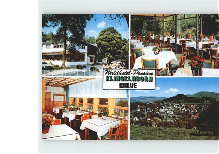 Balve Waldhotel Pension Klingelnborn Restaurant Gesamtansicht