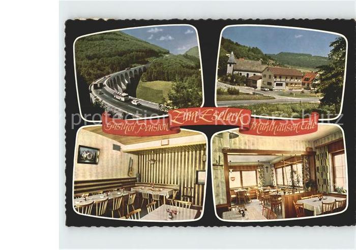 Muehlhausen Taele Gasthof Pension Zum Eseleck Gastraeume Autobahnviadukt