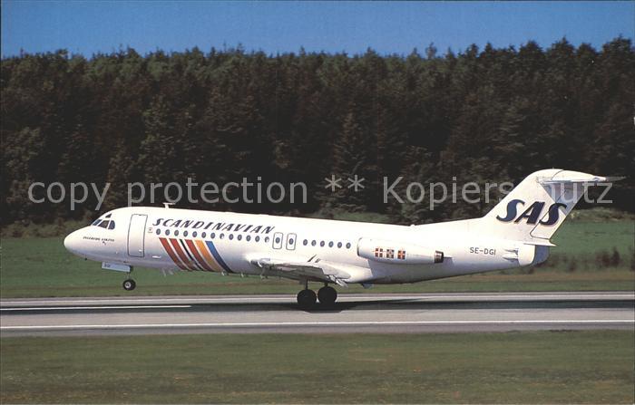 Flugzeuge Zivil Scandinavian SAS Ingeborg Viking Fokker 28 Fellowship 4000 SE-DG