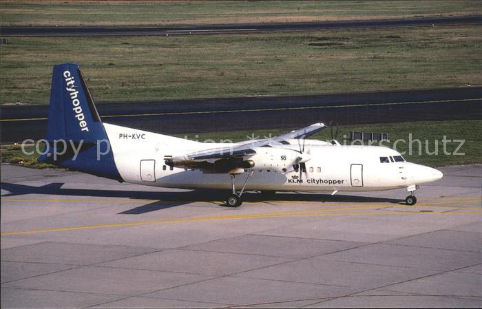 Flugzeuge Zivil KLM City Hopper Fokker 50 PH-KVC