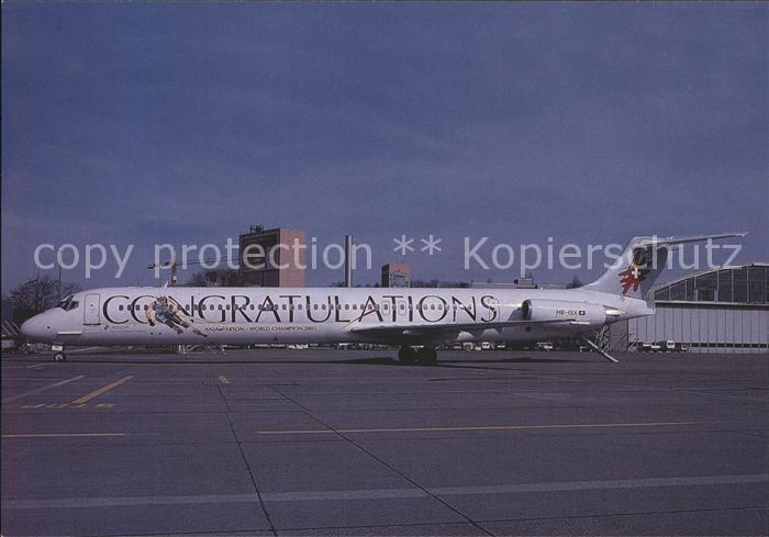 Flugzeuge Zivil Crossair Congratulations Anja Paerson McDonnell Douglas MD-83 HB
