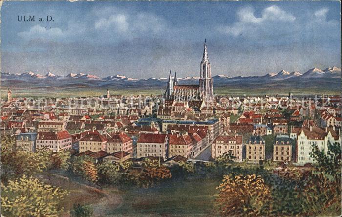 Ulm Donau Panorama mit Muenster