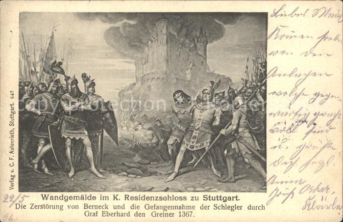 STUTTGART  CITY Wandgemaelde im Residenzschloss Zerstoerung von Berneck