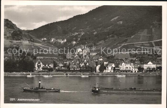 Assmannshausen Ortsansicht Rheindampfer