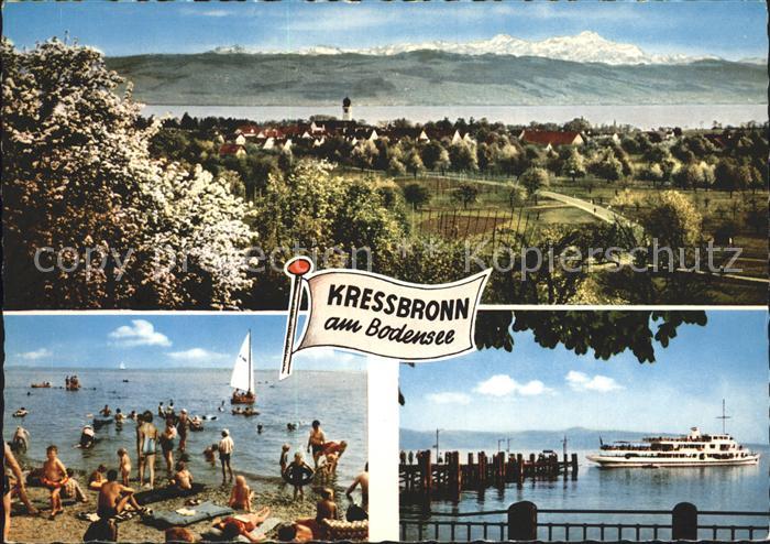 Kressbronn Bodensee Panorama Strand Bodenseefaehre Anleger